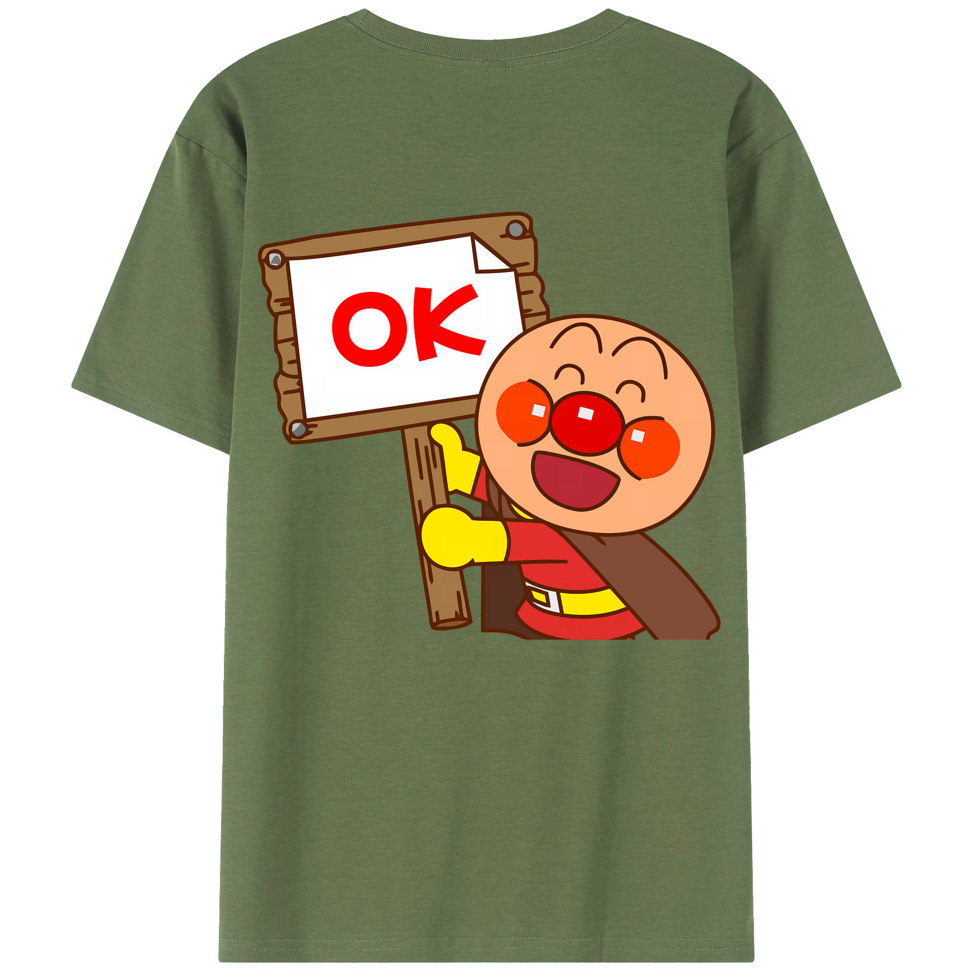 （画像用） アンパンマン Anpanman 綿100％ メンズ半袖Tシャツ（バックプリント） 通気性